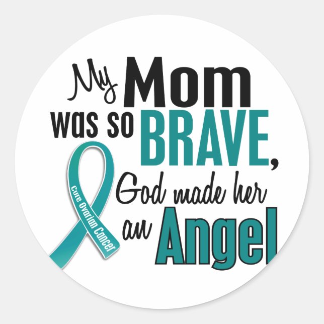 Sticker Rond Ma Maman Est Un Ange 1 Cancer De L'Oaire (Devant)
