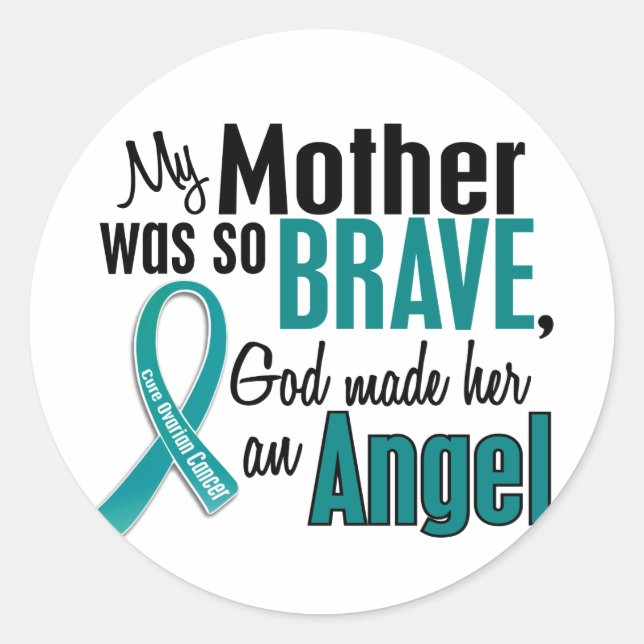 Sticker Rond Ma Mère Est Un Ange 1 Cancer Ovarien (Devant)