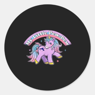 Sticker Rond Ma petite licorne à pois