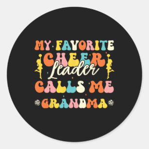 Sticker Rond Ma pom-pom girl préférée m'appelle Grandma Cheerle