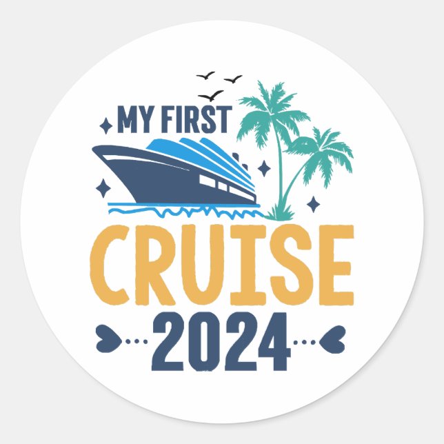Sticker Rond Ma première croisière 2024 (Devant)