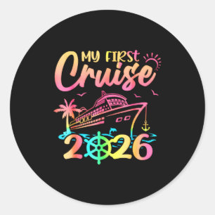 Sticker Rond Ma première croisière 2026 Drôle de première fois 