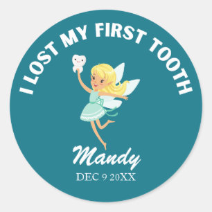 Sticker Rond Ma première dent Nom de la fée Date