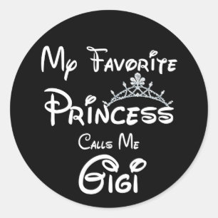 Sticker Rond Ma princesse préférée M'appelle Gigi