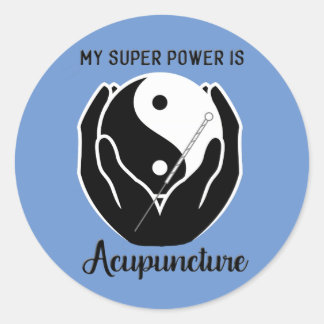 Sticker Rond Ma super puissance est l'acupuncture