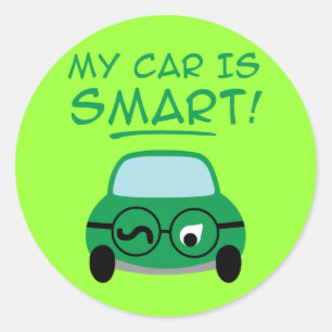 Sticker Rond Ma voiture est intelligente