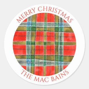 Sticker Rond MAC BAIN TARTAN Gros joints d'enveloppe ronde