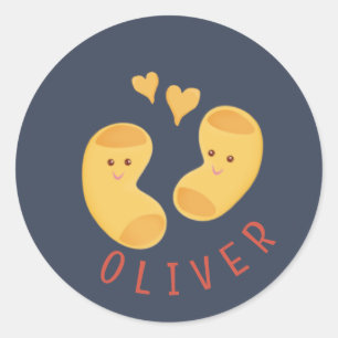 Sticker Rond Mac & Cheese personnalisé mignon