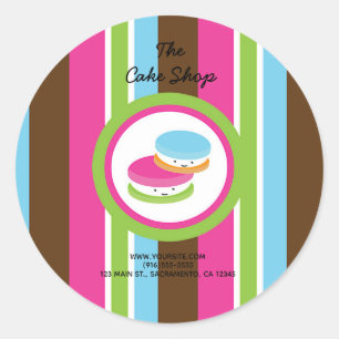 Sticker Rond Macarons de pâtisserie colorés mignons faveur rayu