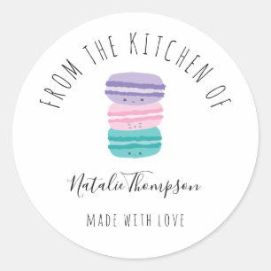 Sticker Rond Macarons mignons de la cuisine de cuisson maison