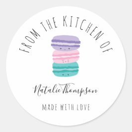 Sticker Rond Macarons mignons de la cuisine de cuisson maison
