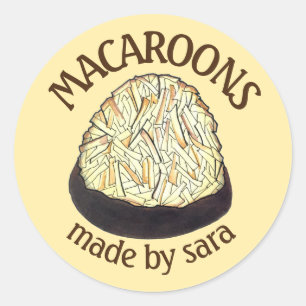 Sticker Rond Macarons Pâques Maison Faite De La Cuisine De