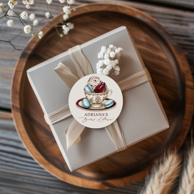Sticker Rond Macarons pour la fête prénuptiale thé à la menthe (Créateur téléchargé)