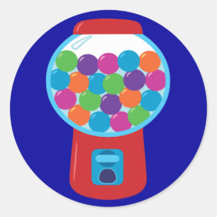 Sticker Rond Machine à bonbons Gumball