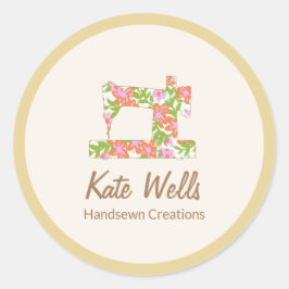 Sticker Rond Machine à coudre à vapeur