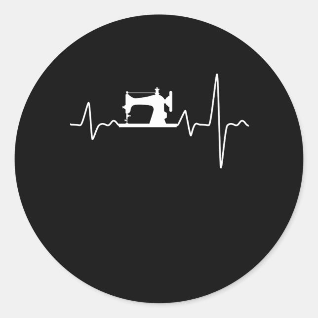 Sticker Rond Machine à coudre Heartbeat Quilt Crafting G (Devant)