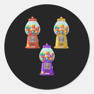 Sticker Rond Machine à gomme Distributeur de gomme Halloween Fa