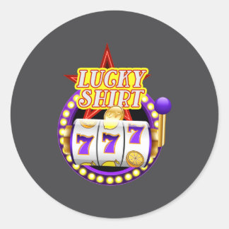 Sticker Rond Machine à sous de casino drôle Jackt Lucky