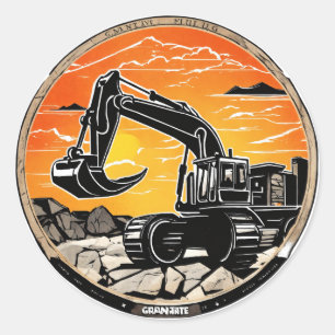Sticker Rond Machine JCB de Earth Movers