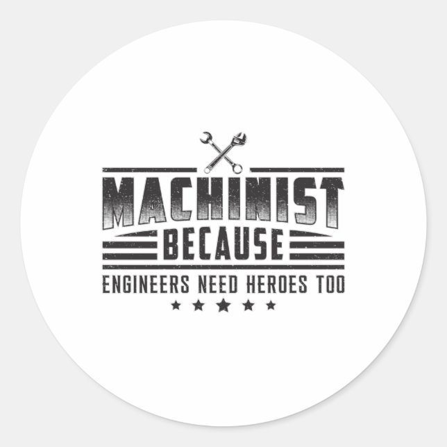 Sticker Rond Machine Machiniste CNC Machiniste Funny Idée cadea (Devant)