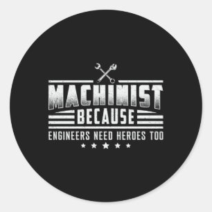 Sticker Rond Machine Machiniste CNC Machiniste Idée de cadeau m