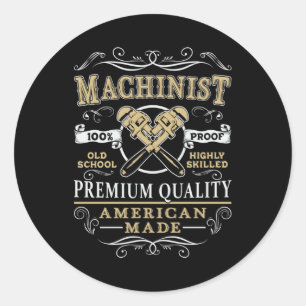Sticker Rond Machine mécanique CNC Machiniste Idée cadeau