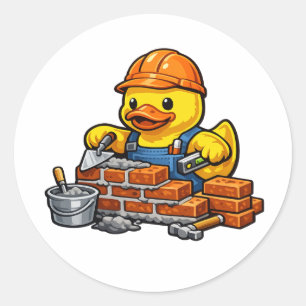 Sticker Rond Maçon Canard en Caoutchouc