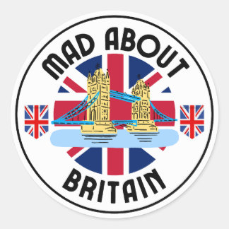 Sticker Rond Mad About Britain Tower Bridge