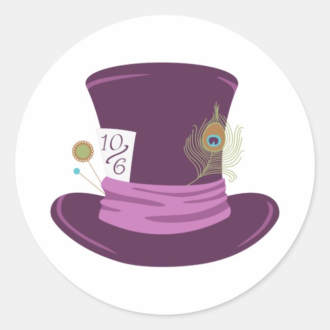 Sticker Rond Mad Hatter Casquette (Devant)
