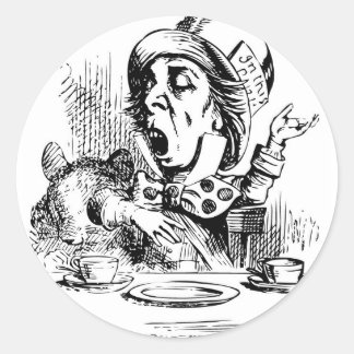 Sticker Rond Mad Hatter s'engage dans la rhétorique