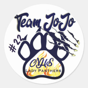 Sticker Rond Madame Panthers BBall de Northshore d'autocollant