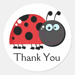 Sticker Rond Madame rouge intelligente Bug