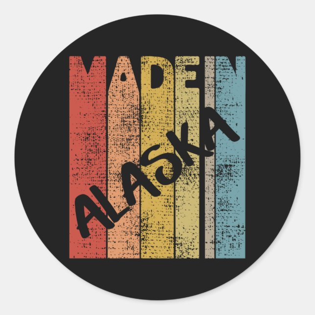 Sticker Rond Made in Alaska State Born aux États-Unis (Devant)