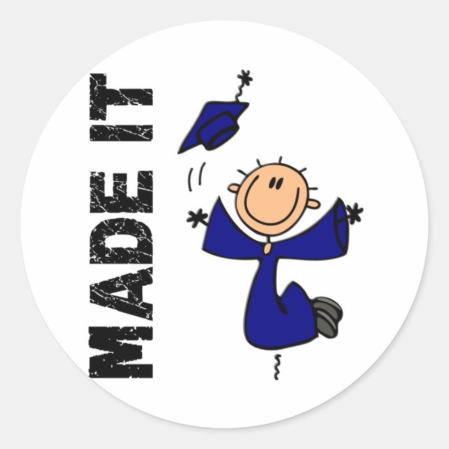 Sticker Rond MADE IT Stick Graduation (Devant)