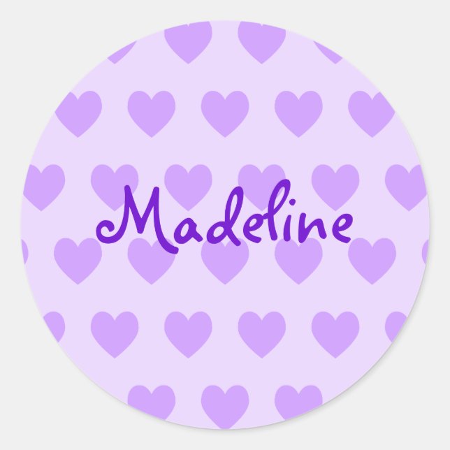 Sticker Rond Madeline en violet (Devant)