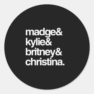 Sticker Rond Madge Kylie Britney et Christina