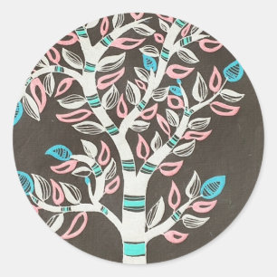 Sticker Rond Madhubani