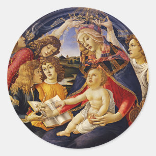 Sticker Rond Madone du Magnificat de Sandro Botticelli