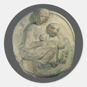 Sticker Rond Madone et Enfant, Tondo Pitti de Michel-Ange