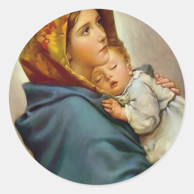 Sticker Rond Madonna and Child Roberto Ferruzzi (Devant)