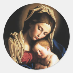 Sticker Rond Madonna et l'enfant