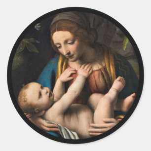Sticker Rond Madonna med Kristusbarnet