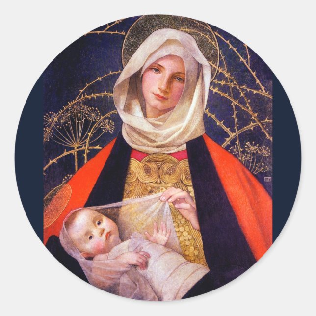 Sticker Rond Madonna qui a un enfant (Devant)