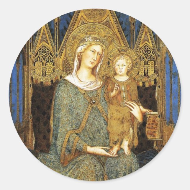 Sticker Rond MAESTA, VIERGE AVEC Noël ENFANT (Devant)