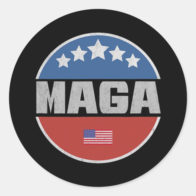 Sticker Rond Maga America First MAGA  (Devant)