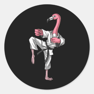 Sticker Rond Magasin de karaté kickboxing kung fu ninja Flaming