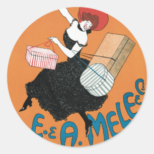 Sticker Rond Magasins Italiens Art Nouveau vintage par Capiello