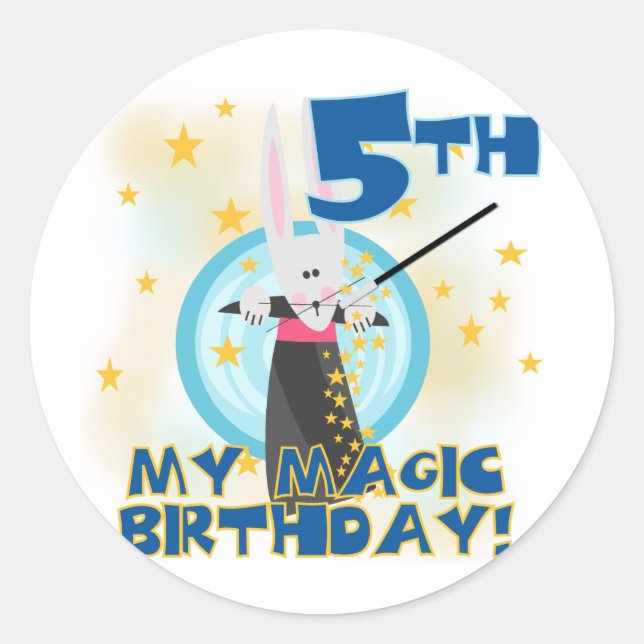 Sticker Rond Magic 5th Birthday Tshirts et cadeaux (Devant)
