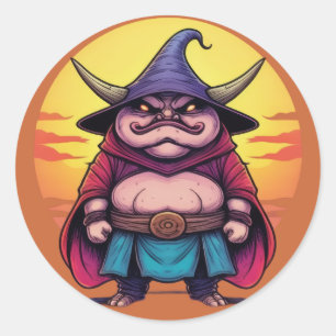 Sticker Rond Magic Maître Champignons Minion