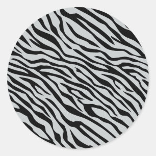 Sticker Rond Magic Zebra Stripes Click to Customize Grey Color